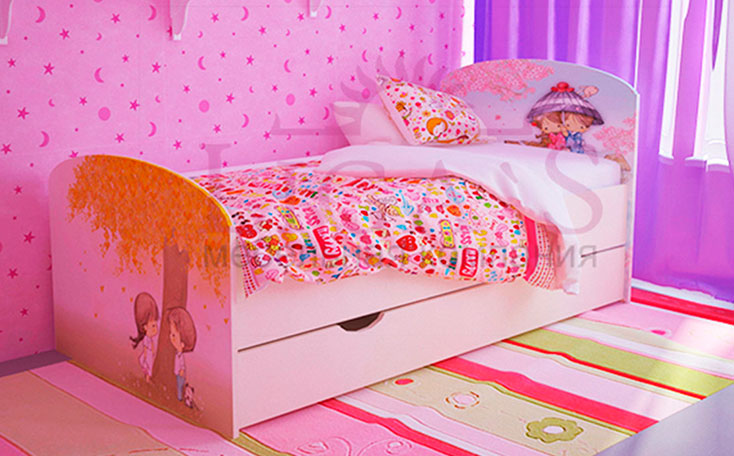 Детская кровать HAPPY, детский диван кровать для принцесы.